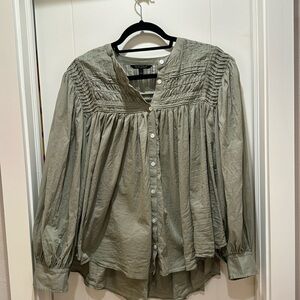 Banana Republic Pintuck Swing Top Size Large Green in Excellent Condition